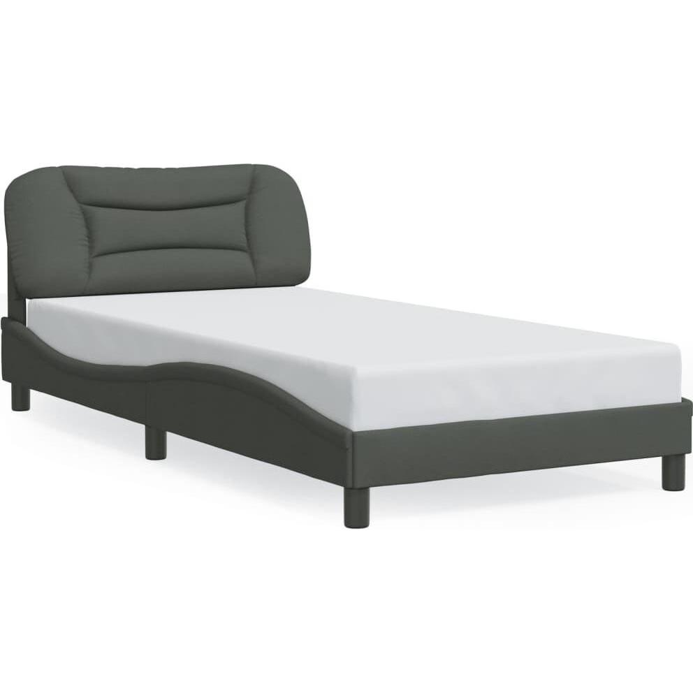 VidaXL, Bett, Bettgestell mit Kopfteil Stoff (100 x 200 cm)