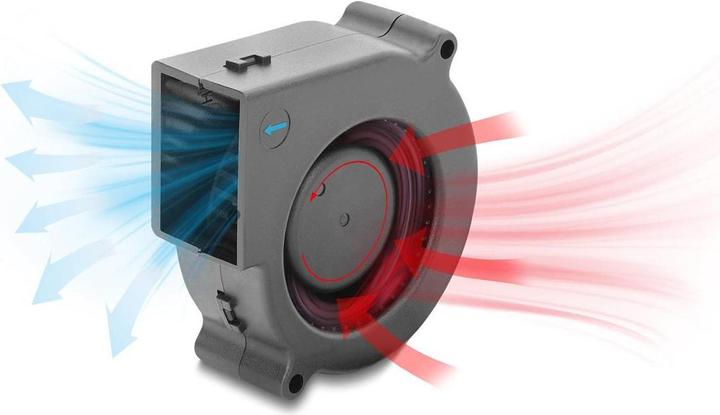 Produktbild Delock Radiallüfter / Lüftergebläse 12 V DC 75 x 75 x 30 mm mit 3-Pin Lüfteranschluss, schwarz (75 mm)