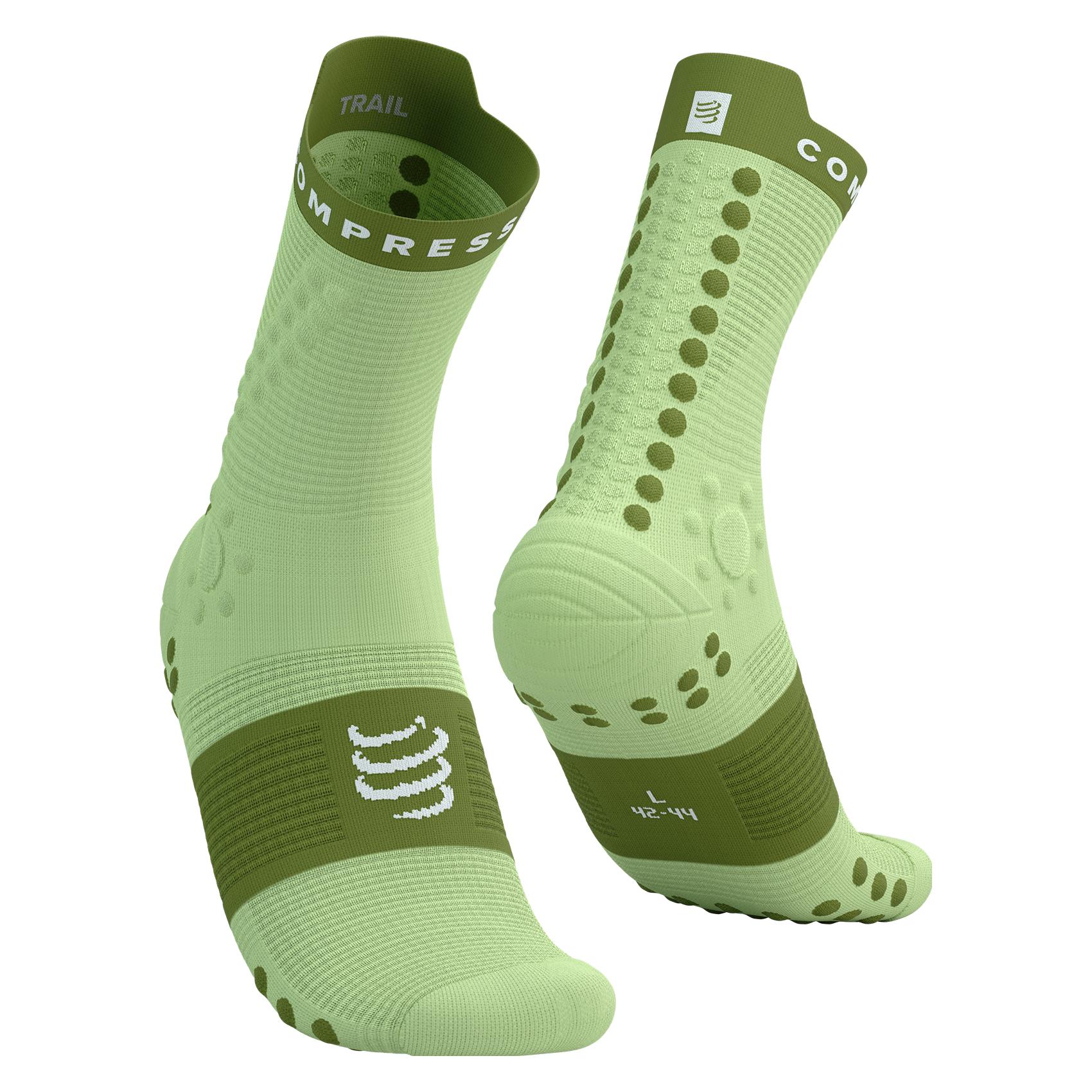 Compressport, Unisex, Sportsocken, Pro Racing Socks V4.0 Trail (39 - 41), Grün