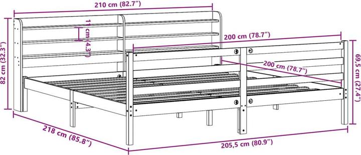Image du produit vidaXL Bettgestell (200 x 200 cm)