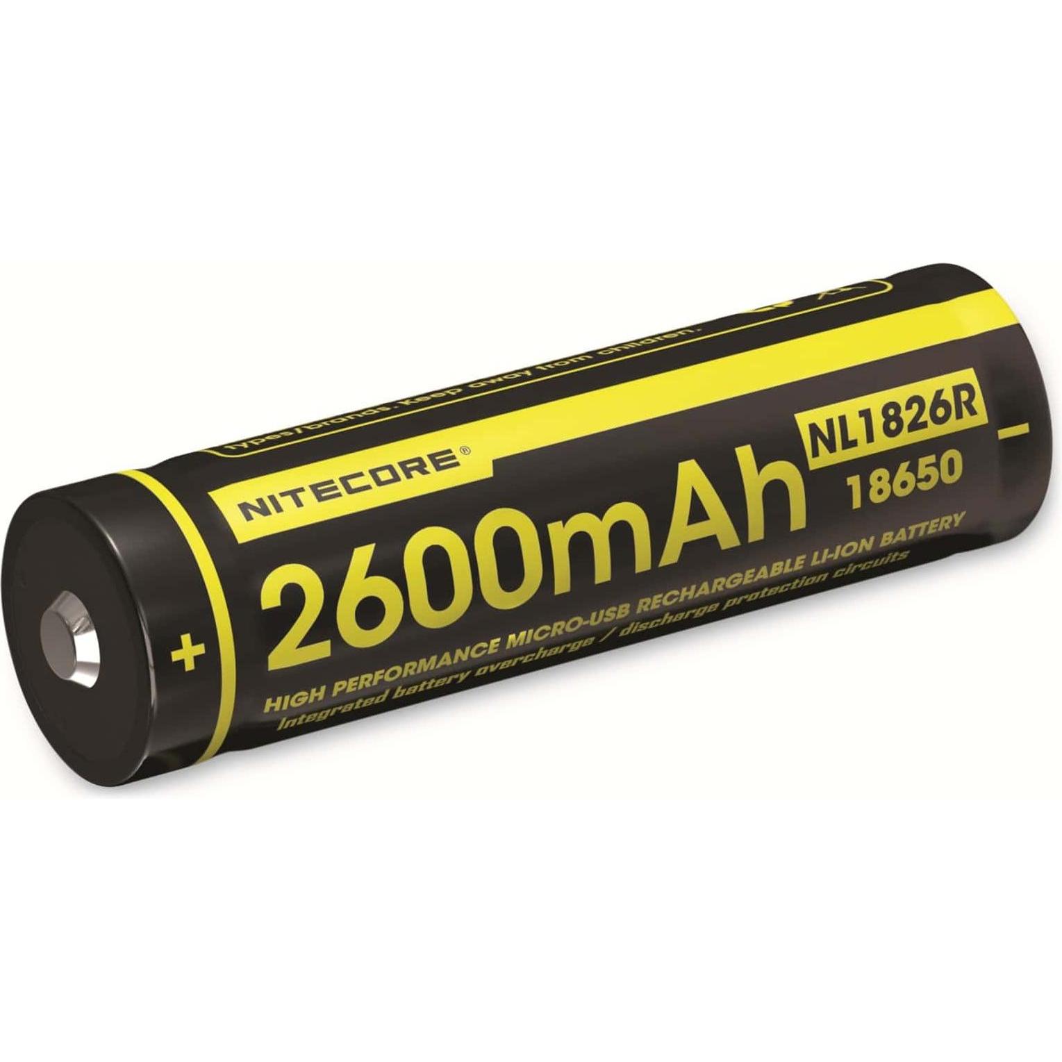Nitecore, Taschenlampe Zubehör, 18650 USB Akku 2600mAh NL1826r