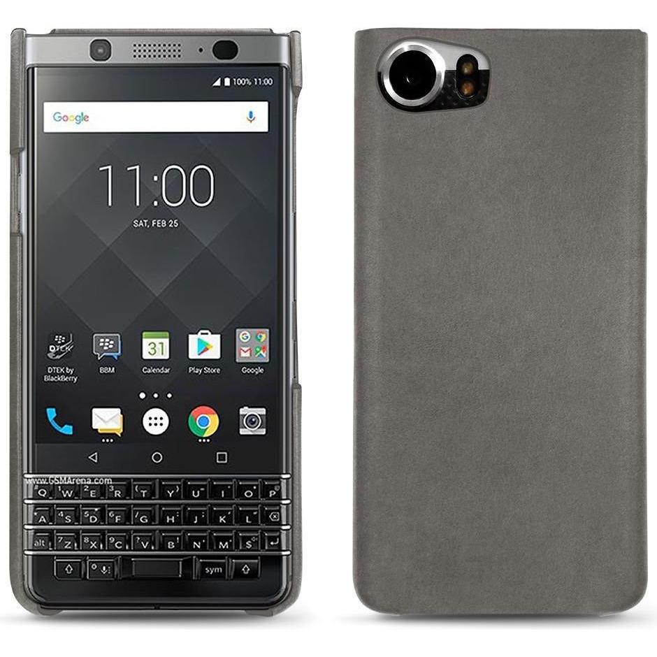 Thumbnail - Noreve Lederschutzhülle (Blackberry KEYone), Smartphone Hülle, Grau