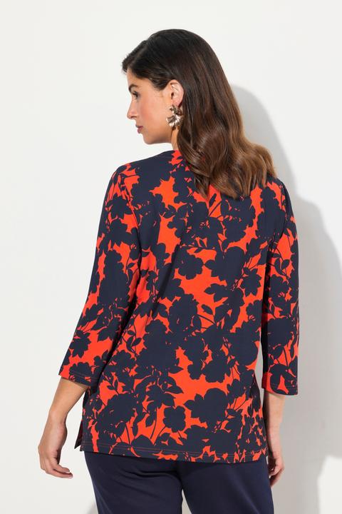 Produktbild Ulla Popken Shirt, Blüten, V-Ausschnitt, 3/4-Arm (42, 44)