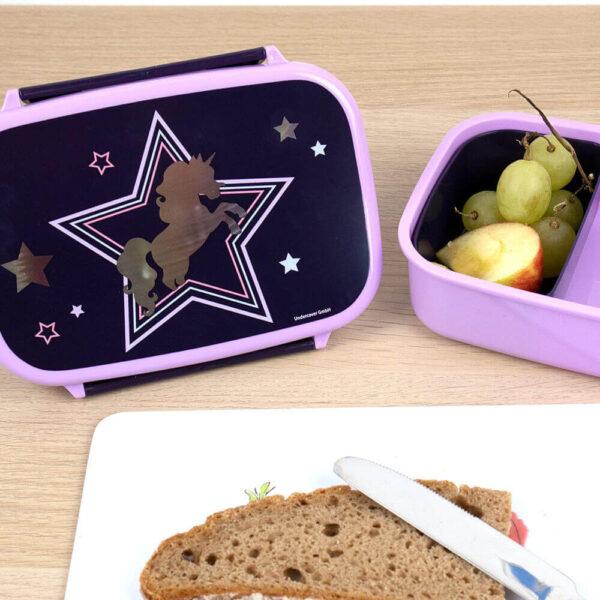 Produktbild Scooli Lunchbox Einhorn Lila/Schwarz