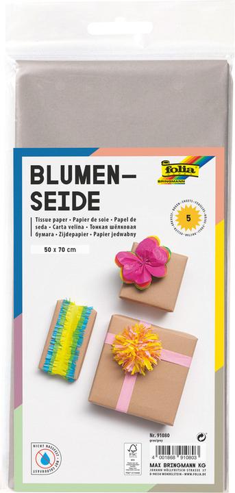 Actual product image Folia Tissue paper, (W)500 x (H)700 mm, 20 g/sqm, grey (20 g/m²)