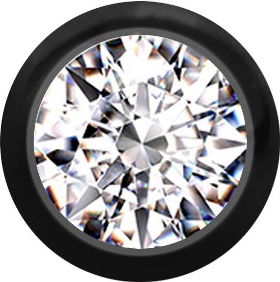 Immagine prodotto Star Piercing Micro sfera nera con cristallo argento (Titanio, senza ottone)