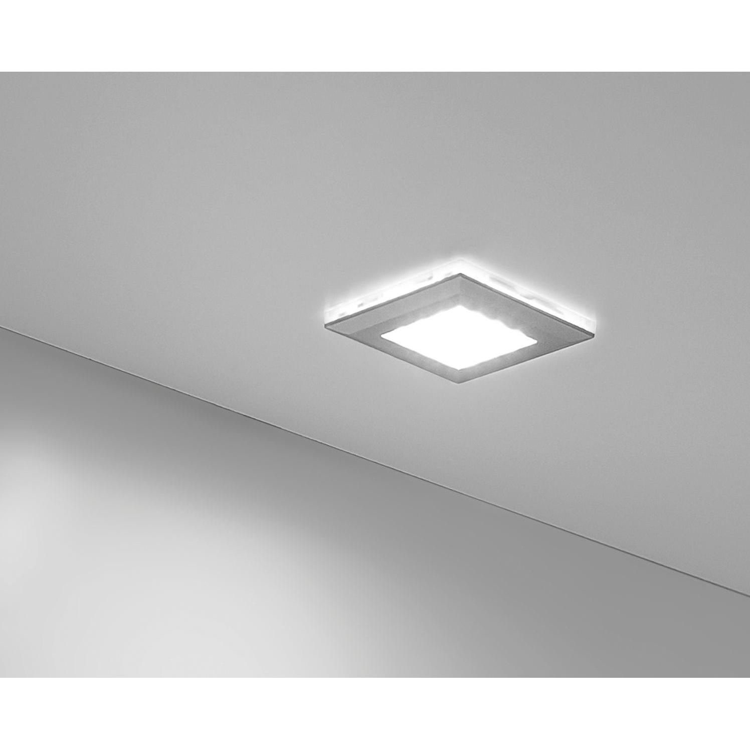Thumbnail - Furnika, Wandleuchte + Deckenleuchte, LED Leuchte Square 2 dimmbar Aufbauleuchte warmweiss 1,2 Watt alufarbig (90 lm)