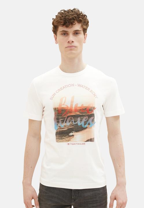 Produktbild Tom Tailor T-Shirt Kurzarmshirt mit Rundhalsausschnitt und Foto-Print (XXL)