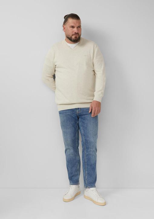 Produktbild S.Oliver Strickpullover Strickpullover mit Logo-Stickerei (4XL)