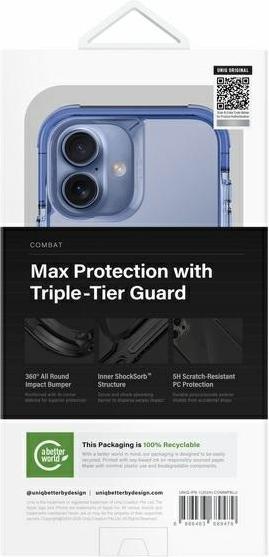 Actual product image Uniq etui Combat iPhone 16 6.1" Magclick Charging niebieski/pearl blue (Apple iPhone 16)
