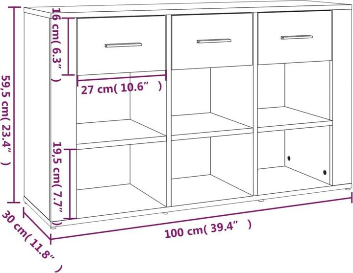 Image du produit vidaXL Sideboard (100 x 30 x 59.50 cm)