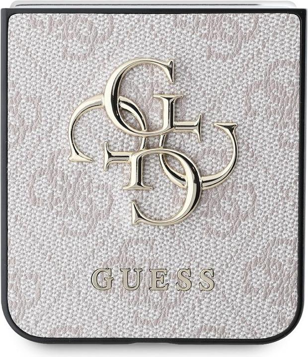 Actual product image Guess GUHCZF64GMGPI Z Flip6 F741 różowy/pink Leather 4G Metal Logo (Samsung Galaxy Z Flip6, Samsung Galaxy Z Flip7 FE)