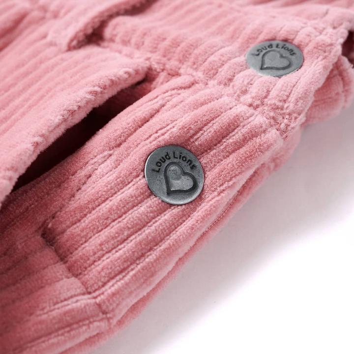 Actual product image VidaXL Children's dungaree dress corduroy light pink 92,Material: 58 % cotton (92)