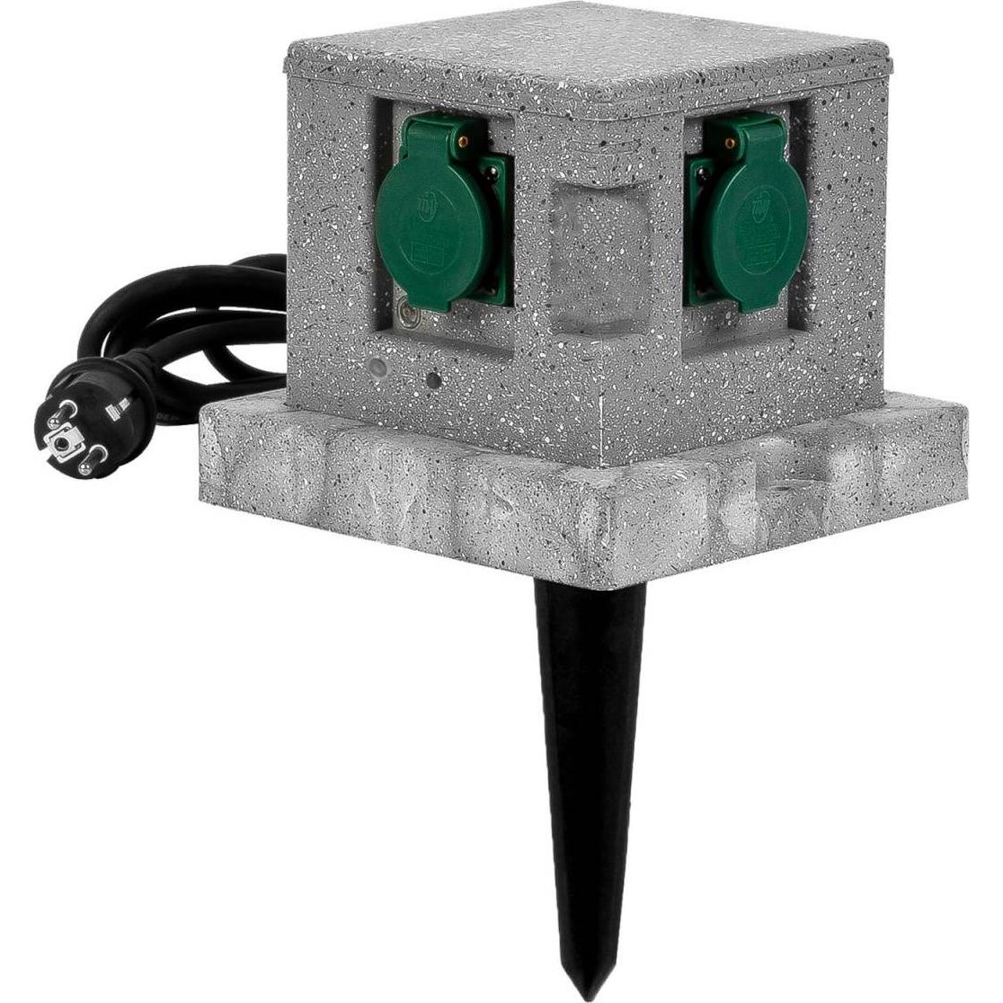 Grafner, Steckdose, Wifi Gartensteckdose Aussensteckdose Steinoptik Quadratisch Tuya Smart Life