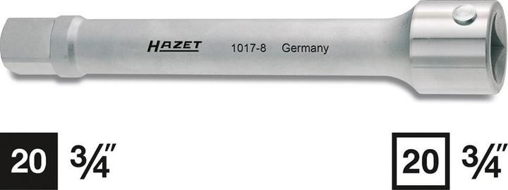Actual product image HAZET Extension 1017-8 ∙ Square, hollow 20 mm (3/4 inch) ∙ Square, solid 20 mm (3/4 inch)