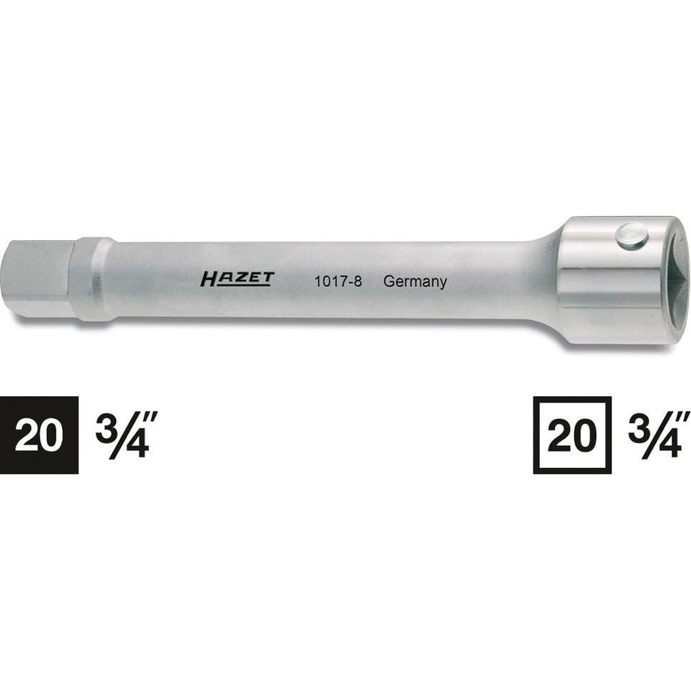 Thumbnail - HAZET, Steckschlüssel + Stecknuss, Verlängerung 1017-8 ∙ Vierkant20 mm (3/4 Zoll) ∙ Vierkant 20 mm (3/4 Zoll)