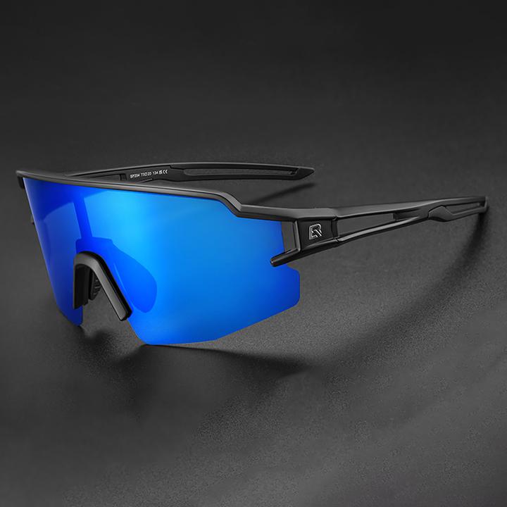 Actual product image Rockbros Polarised Cycling Glasses with UV Protection and Corrective Insert Blue Lenses - Black (Black, Blue)