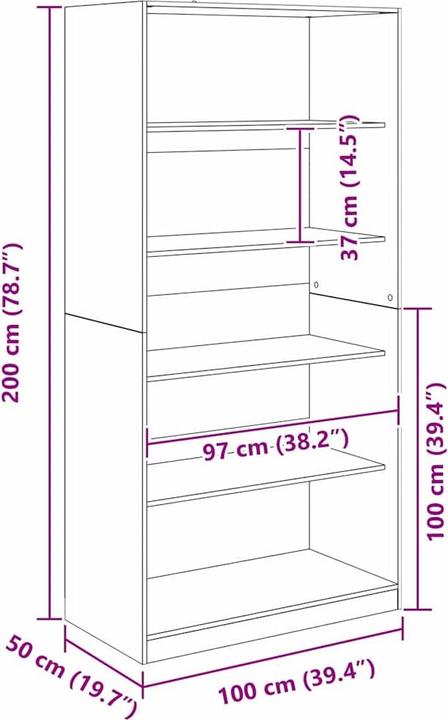 Actual product image vidaXL Kleiderschrank (50 x 100 x 201 cm)