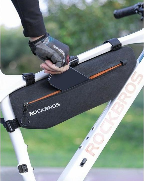 Image du produit Rockbros AS-043 Sacoche de vélo avec velcro 3l - noir (3 l, Sacoche de cadre)