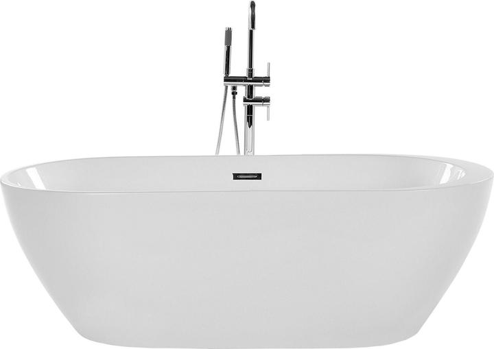 Actual product image Beliani Bath tub free-standing white oval 150 x 75 cm NEVIS (160 l, 150 cm, 75 cm)
