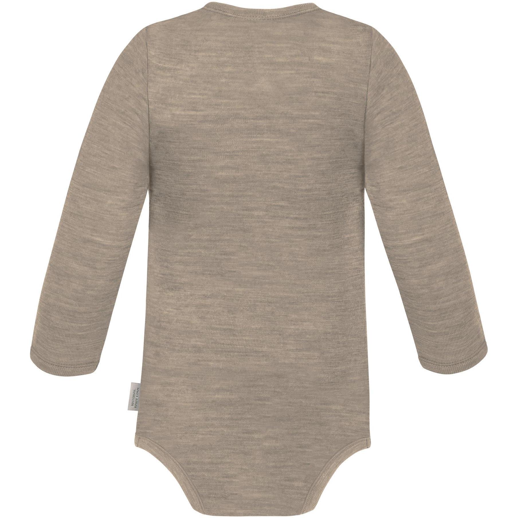 Thumbnail - Normani, Herren, Body, Baby Merino Wickelbody Langarm "Kaitaia" - 9327, Beige, (50)
