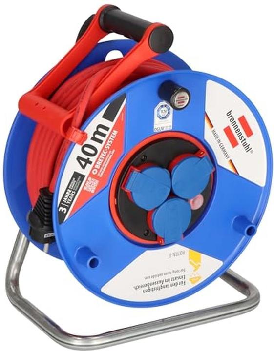 Actual product image Brennenstuhl Schuko IP44 anti twist cable reel 50m (40 m, 1.50 mm²)