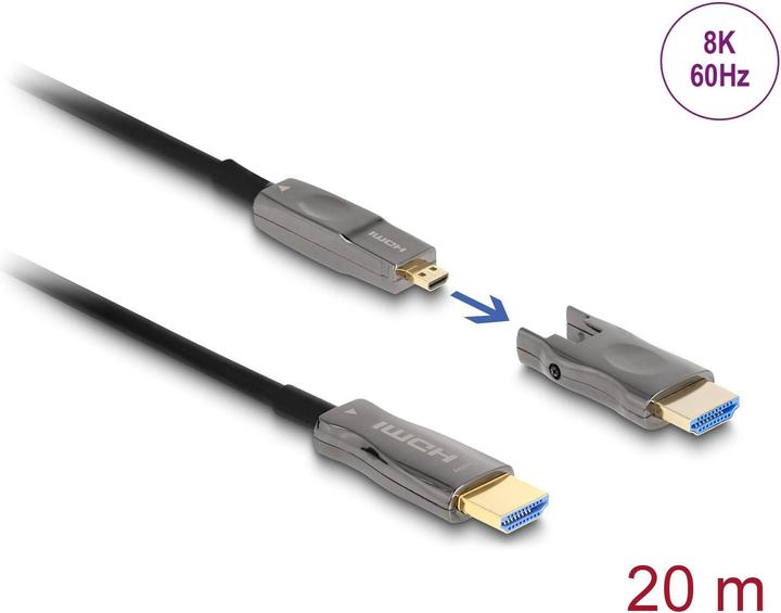 Image du produit Delock Câble optique actif 12,70cm (5") 1 HDMI 8K 60 Hz 20 m (20 m, HDMI)