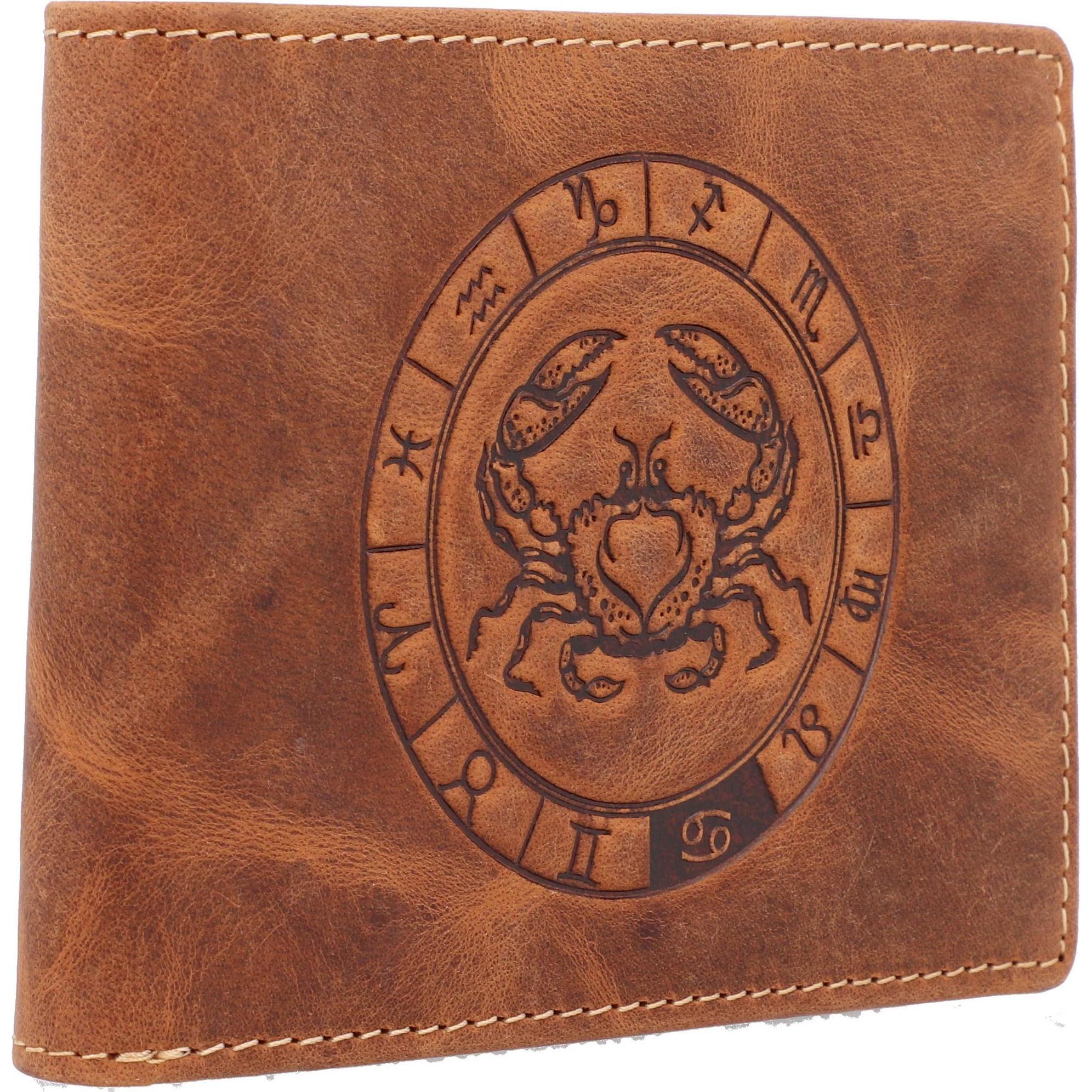 Thumbnail - Greenburry, Herren, Portemonnaie, Vintage Sternzeichen Geldbörse Leder 12 cm, Mehrfarbig