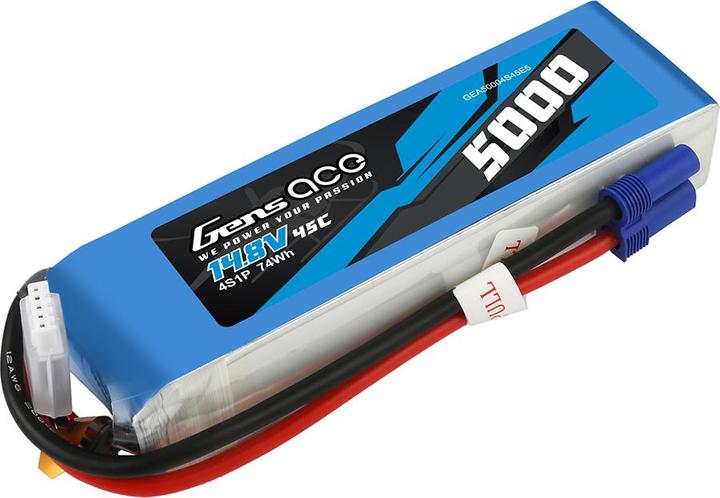 Actual product image Gens Ace RC Battery LiPo 5000 mAh 14.8 V 45 C (14.80 V, 5000 mAh)