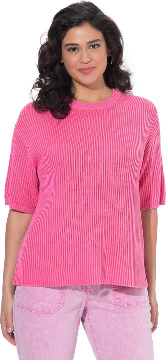 Produktbild Ulla Popken Strick-Shirt, Streifen, Rundhals, Halbarm (54, 56)