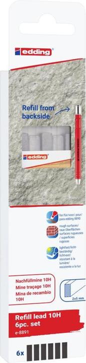 Actual product image Edding Carpenter's pencil lead refill 8891 H10 (5 mm, Hard, 6 x)