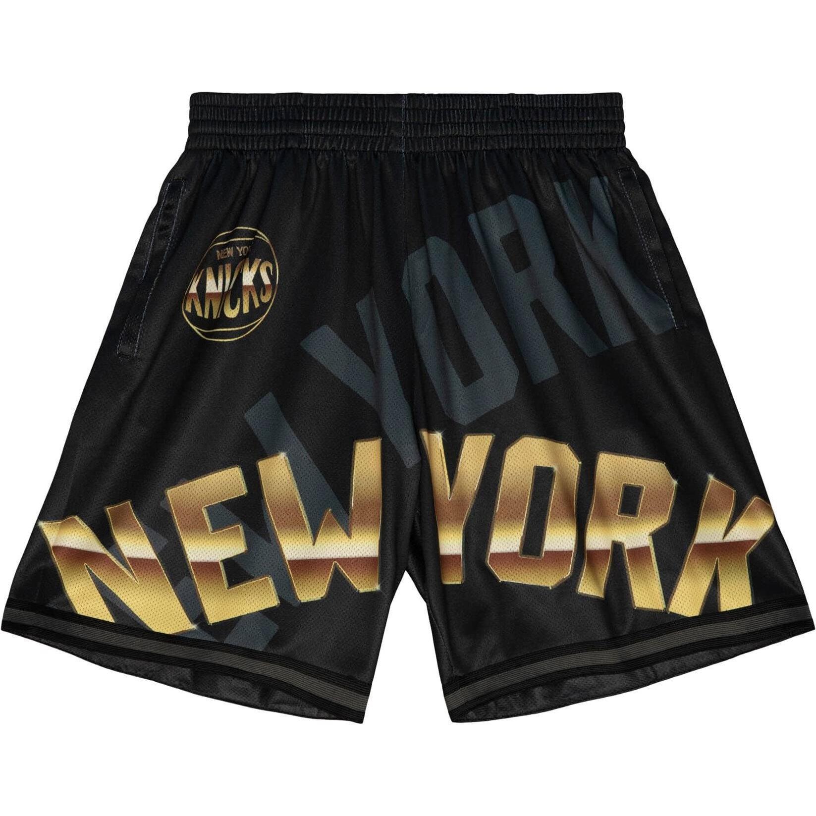 Mitchell & Ness, Herren, Shorts, M&N Big Face 4.0 Fashion Shorts New York Knicks - S, Schwarz, (S)