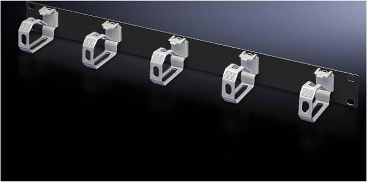 Actual product image Rittal cable management panel with vertical shunting rings, black ZWART RANGEERPANEEL 5 BEUGEL