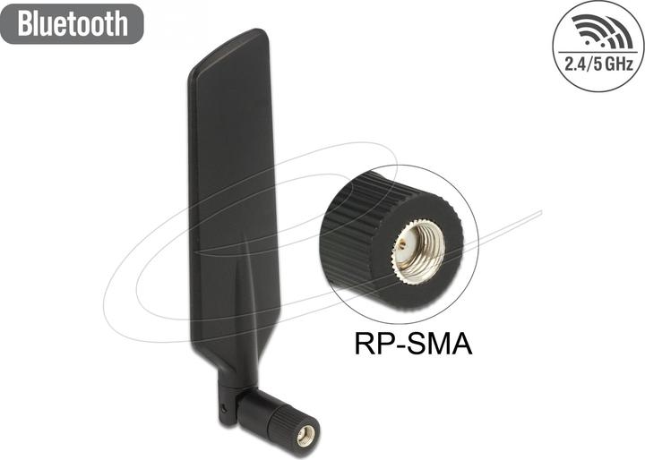 Produktbild Delock LTE WLAN Dualband Antenne RP-SMA (DECT, DVB-T, DVB-T2, Lora, 5G, 2G, WLAN, DAB+, UHF, VHF, 3G, GSM, AM / FM)
