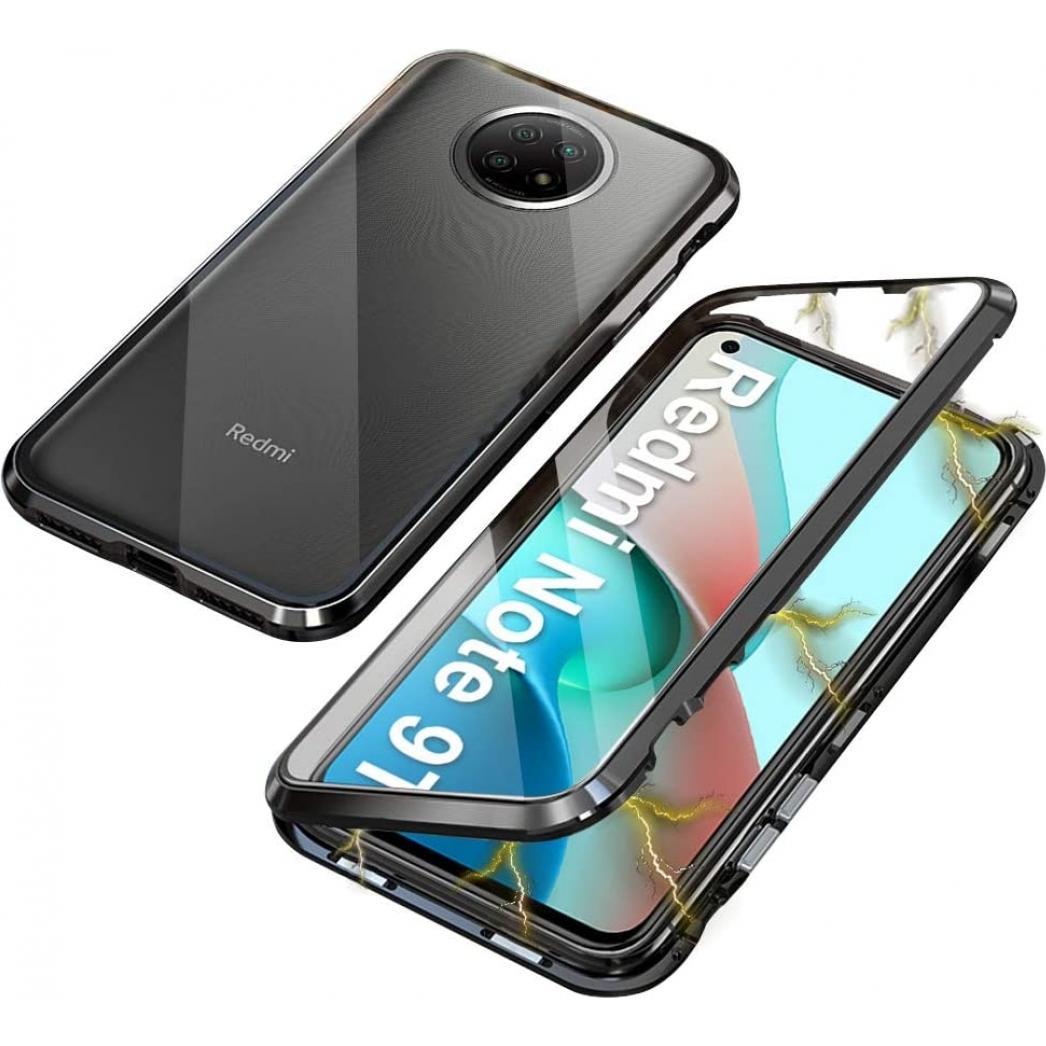 G-Case Xiaomi Redmi Note 9T Aluminium Magnetic Glass Case Hülle (Xiaomi Redmi Note 9T), Smartphone Hülle, Schwarz