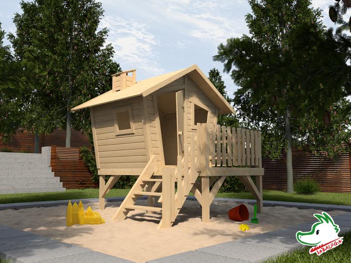 Produktbild Weka Holzbau Tabaluga Abenteuerhaus LOTTI mit Treppe und Terrasse