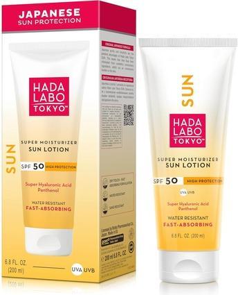 Immagine prodotto Hada Labo Tokyo Super Moisturizer Sun Lotion for Body with Super Hyaluronic (Crema solare, SPF 50, 200 ml)