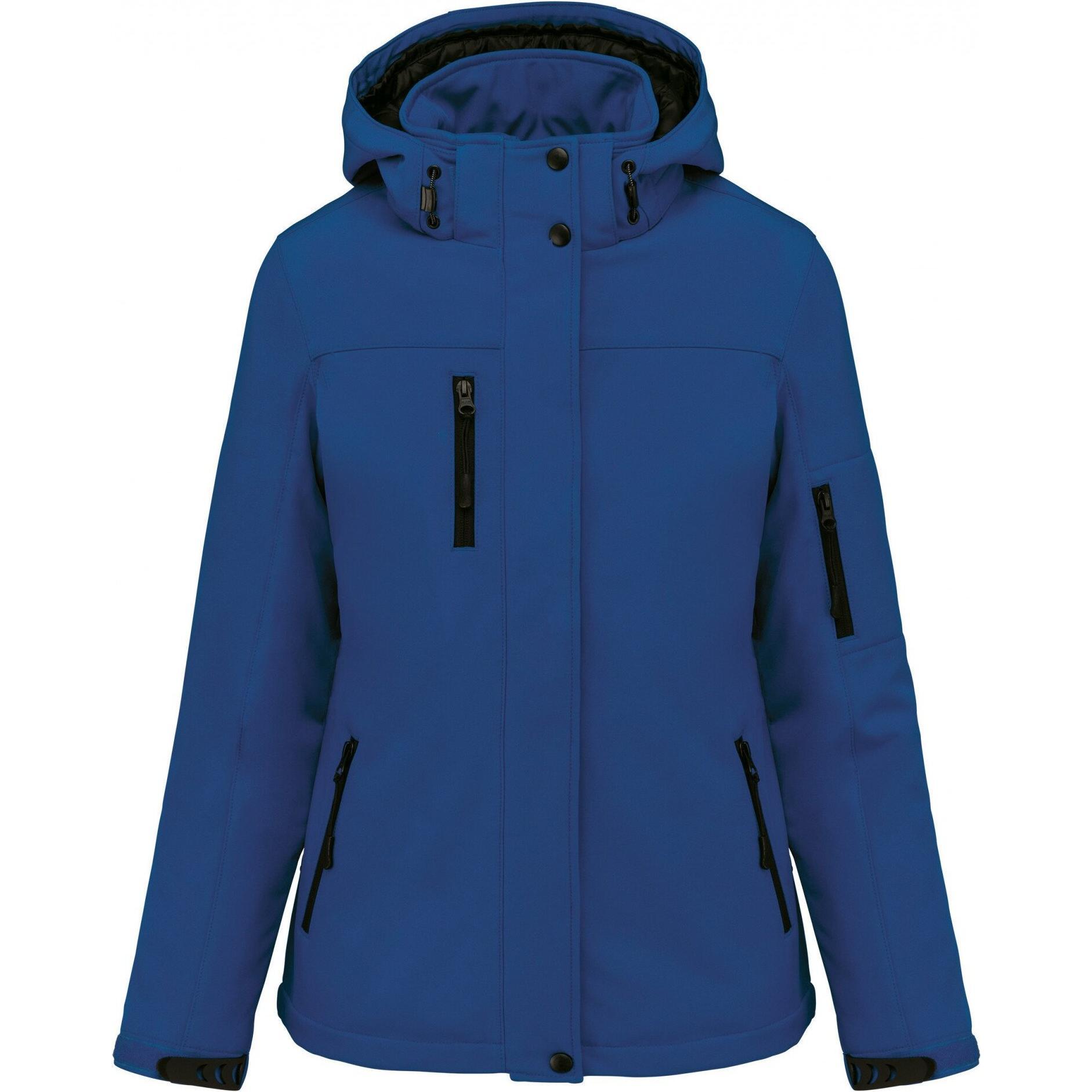 Kariban, Damen, Jacke, Damen Softshell-Hoodie-Jacke mit Futter (L), Blau, L
