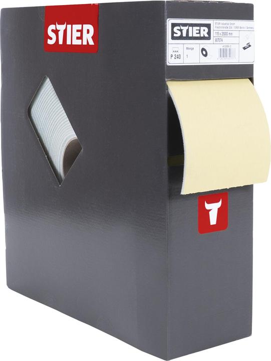 Produktbild Stier Schleifpapier auf Schaumunterlage P240 115 x 92mm 25m (P240)