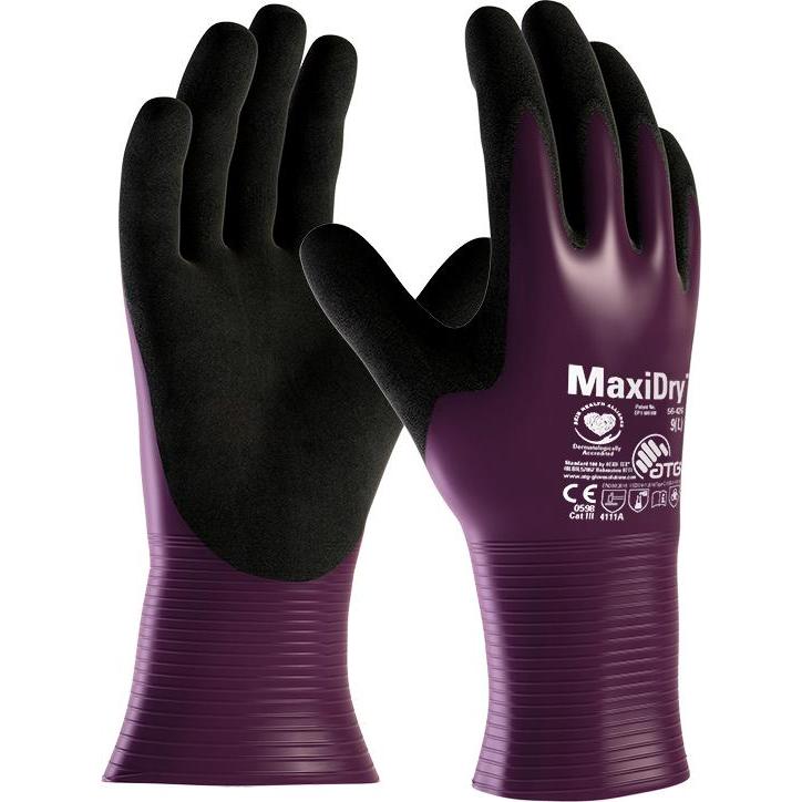 ATG, Schutzhandschuhe, Chemikalienhandschuhe MaxiDry 56-426 Grösse 11 lila/schwarz EN 388 PSA-Kategorie III (11)