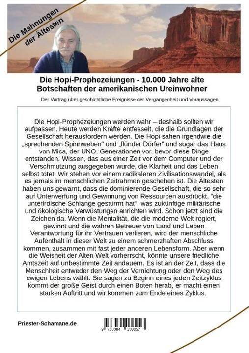 Produktbild Die Hopi-Prophezeiungen - 10.000 Jahre alte Botschaften der amerikanischen Ureinwohner (Deutsch, Holger Kiefer, Priester-Schamane, 2024)