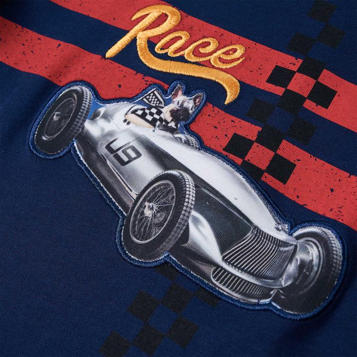 Actual product image vidaXL Children's long-sleeved shirt navy blue 140,Material: 100 (140)