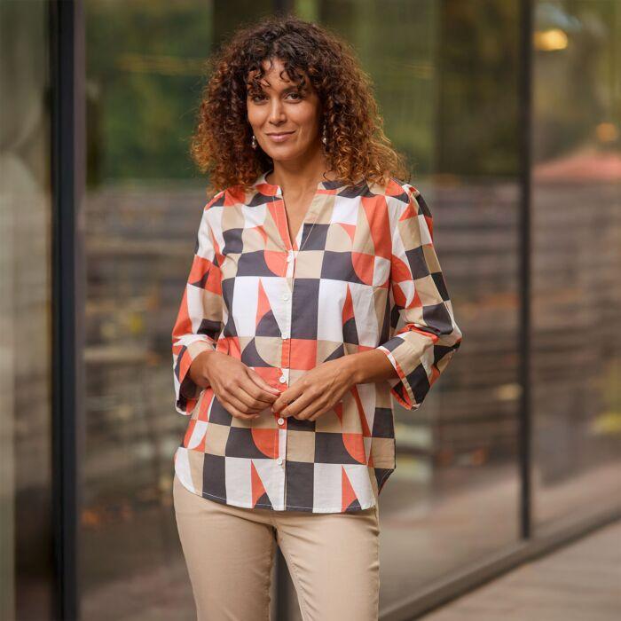 Immagine prodotto Artime Tunika Bluse mit geometrischem Print (M)