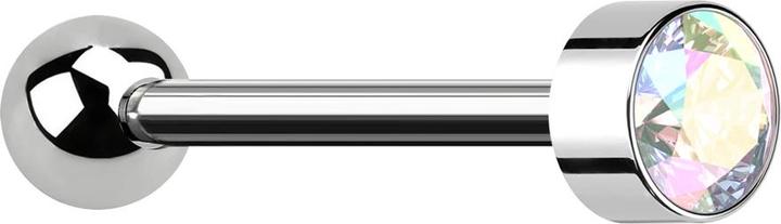 Actual product image Star Piercing Micro Barbell Innengewinde silber mit Kugel silber Zylinder hoch silber mit Kristall multicolor (without brass, Titanium)