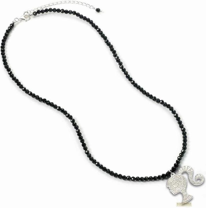 Immagine prodotto Carat Shop Collana e ciondolo con silhouette di Barbie su perlina di onice nera (argento) (Argento)