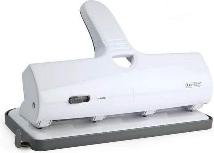 Immagine prodotto Rapesco Punzonatrice a quattro fori ALU 40, 40 fogli, bianco richiede il 30% di sforzo in meno, capacità di