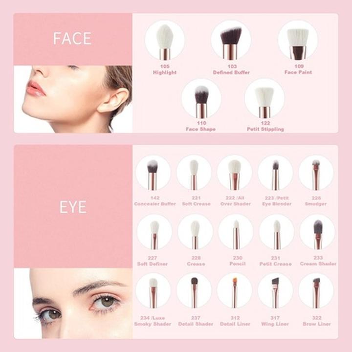 Actual product image Jessup Brush Set 20 PCS Makeup Brushes for Foundation Blending Blush Concealer Eye Shadow Lip Synthe (Set)