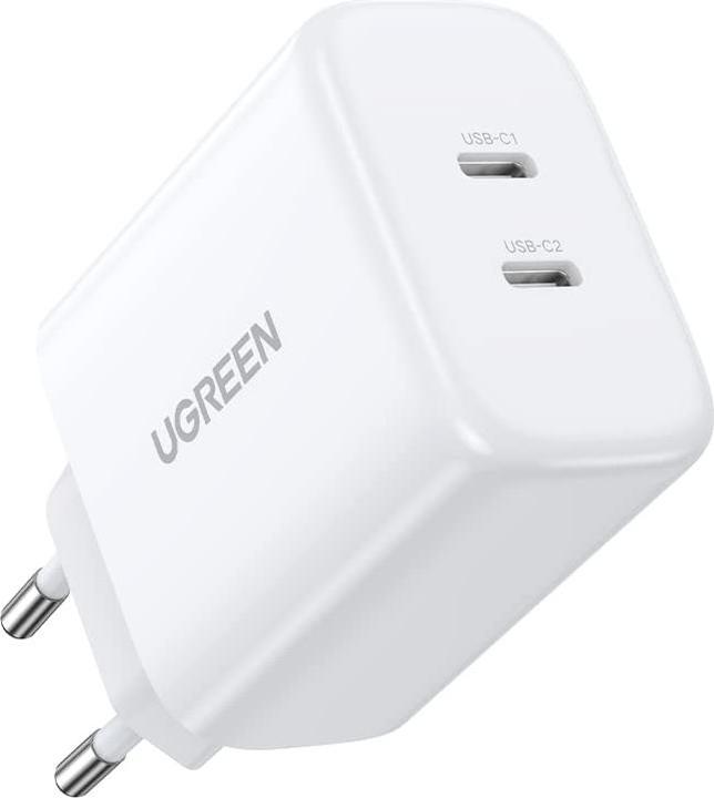 Image du produit Ugreen Chargeur mural USB-C+USB-C 40W PD UE (40 W, 2 ports)