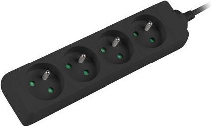 Image du produit Lanberg PS0-04E-0100-IEC-BK Câble d'extension 4 sorties AC Indoor (4 x, C14, 1 m)