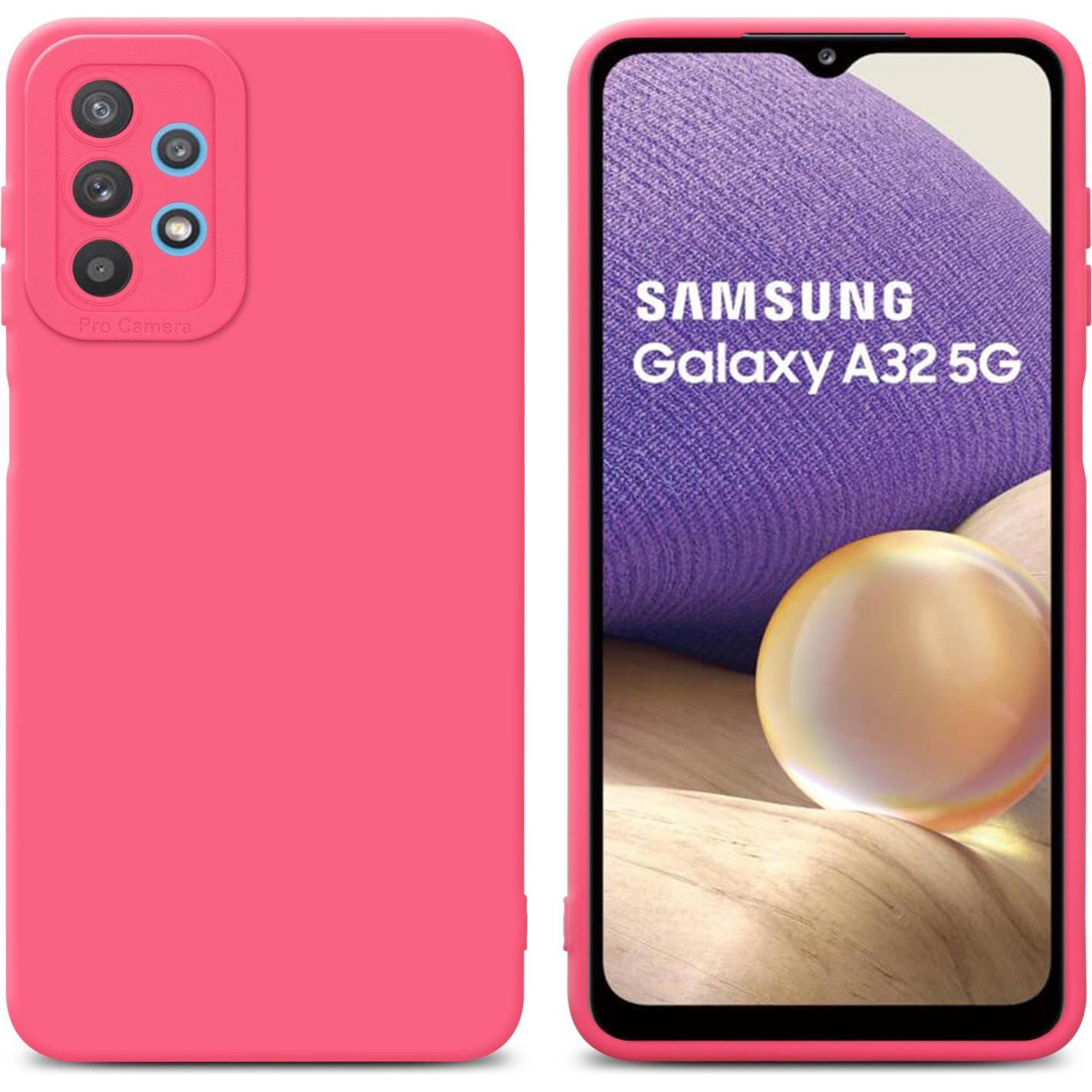 Cadorabo Hülle für Samsung Galaxy A32 5G im TPU Fluid LM162 Style (Samsung Galaxy A32 5G), Smartphone Hülle, Rot
